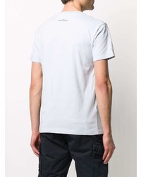 hellblaues T-Shirt mit einem Rundhalsausschnitt von Stone Island