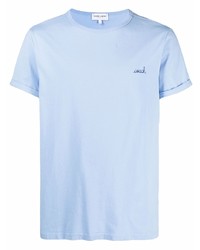 hellblaues T-Shirt mit einem Rundhalsausschnitt von Maison Labiche