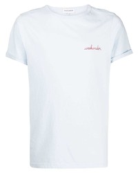 hellblaues T-Shirt mit einem Rundhalsausschnitt von Maison Labiche