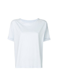 hellblaues T-Shirt mit einem Rundhalsausschnitt von MM6 MAISON MARGIELA