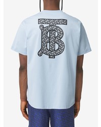 hellblaues T-Shirt mit einem Rundhalsausschnitt von Burberry