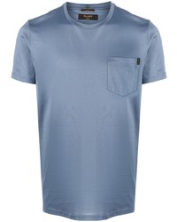 hellblaues T-Shirt mit einem Rundhalsausschnitt von Moorer
