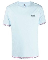 hellblaues T-Shirt mit einem Rundhalsausschnitt von Moschino