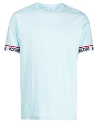 hellblaues T-Shirt mit einem Rundhalsausschnitt von Moschino