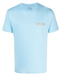 hellblaues T-Shirt mit einem Rundhalsausschnitt von Moschino