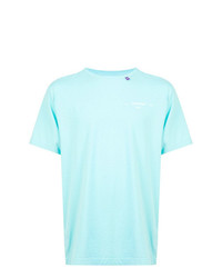 hellblaues T-Shirt mit einem Rundhalsausschnitt von Off-White
