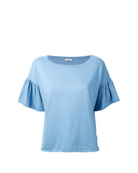 hellblaues T-Shirt mit einem Rundhalsausschnitt von P.A.R.O.S.H.