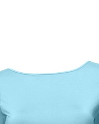 hellblaues T-Shirt mit einem Rundhalsausschnitt von PATRIZIA DINI by Heine