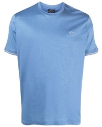 hellblaues T-Shirt mit einem Rundhalsausschnitt von Paul & Shark