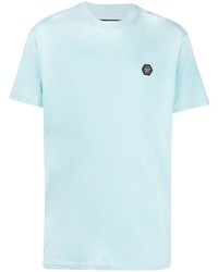 hellblaues T-Shirt mit einem Rundhalsausschnitt von Philipp Plein