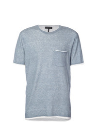 hellblaues T-Shirt mit einem Rundhalsausschnitt von rag & bone