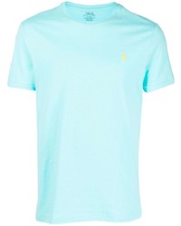 hellblaues T-Shirt mit einem Rundhalsausschnitt von Ralph Lauren Collection