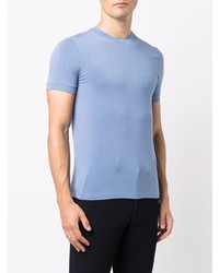 hellblaues T-Shirt mit einem Rundhalsausschnitt von Giorgio Armani