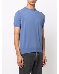hellblaues T-Shirt mit einem Rundhalsausschnitt von Canali