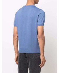 hellblaues T-Shirt mit einem Rundhalsausschnitt von Canali