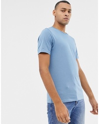 hellblaues T-Shirt mit einem Rundhalsausschnitt von Selected Homme