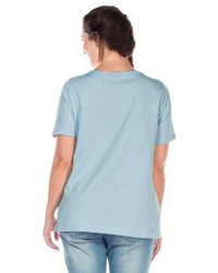 hellblaues T-Shirt mit einem Rundhalsausschnitt von SHEEGO CASUAL