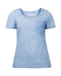 hellblaues T-Shirt mit einem Rundhalsausschnitt von SHEEGO CASUAL