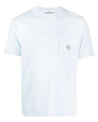 hellblaues T-Shirt mit einem Rundhalsausschnitt von Stone Island