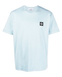 hellblaues T-Shirt mit einem Rundhalsausschnitt von Stone Island