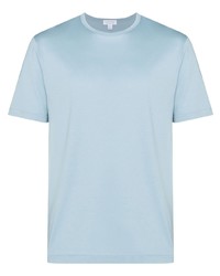 hellblaues T-Shirt mit einem Rundhalsausschnitt von Sunspel