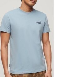 hellblaues T-Shirt mit einem Rundhalsausschnitt von Superdry