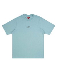 hellblaues T-Shirt mit einem Rundhalsausschnitt von Supreme