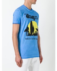 hellblaues T-Shirt mit einem Rundhalsausschnitt von DSQUARED2