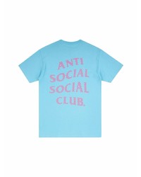 hellblaues T-Shirt mit einem Rundhalsausschnitt von Anti Social Social Club