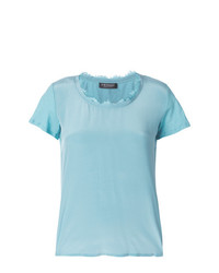 hellblaues T-Shirt mit einem Rundhalsausschnitt von Twin-Set