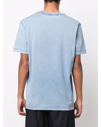hellblaues T-Shirt mit einem Rundhalsausschnitt von Roberto Collina