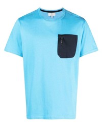 hellblaues T-Shirt mit einem Rundhalsausschnitt von Woolrich