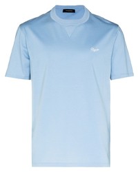 hellblaues T-Shirt mit einem Rundhalsausschnitt von Zegna