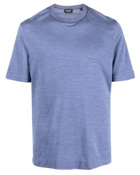 hellblaues T-Shirt mit einem Rundhalsausschnitt von Zegna