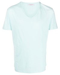 hellblaues T-Shirt mit einem V-Ausschnitt von Orlebar Brown