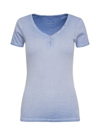 hellblaues T-Shirt mit einem V-Ausschnitt von SOCCX
