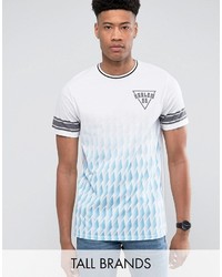 hellblaues T-shirt mit geometrischem Muster von Jacamo