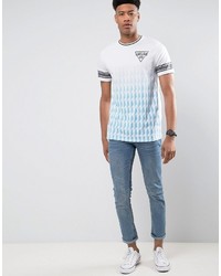 hellblaues T-shirt mit geometrischem Muster von Jacamo