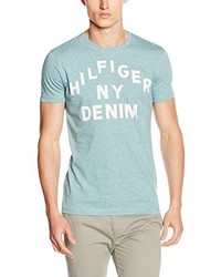 hellblaues T-shirt von Hilfiger Denim