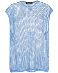hellblaues Trägershirt aus Netzstoff von Raf Simons