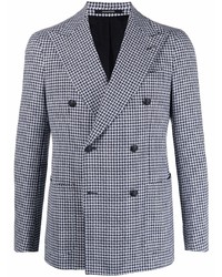 hellblaues Tweed Zweireiher-Sakko