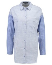 hellblaues vertikal gestreiftes Businesshemd von Soft Rebels