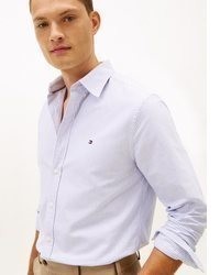 hellblaues vertikal gestreiftes Businesshemd von Tommy Hilfiger