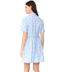 hellblaues vertikal gestreiftes Kleid von Moschino