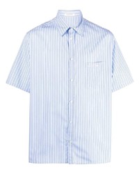 hellblaues vertikal gestreiftes Kurzarmhemd von Valentino