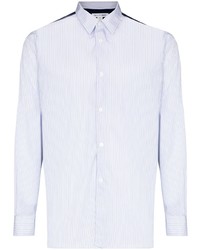 hellblaues vertikal gestreiftes Langarmhemd von Comme Des Garcons SHIRT