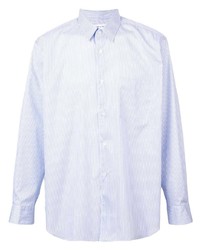 hellblaues vertikal gestreiftes Langarmhemd von Comme Des Garcons SHIRT