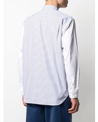 hellblaues vertikal gestreiftes Langarmhemd von Comme Des Garcons SHIRT