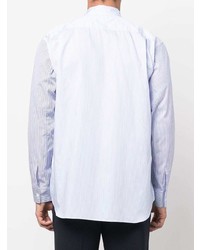 hellblaues vertikal gestreiftes Langarmhemd von Comme Des Garcons SHIRT