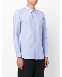 hellblaues vertikal gestreiftes Langarmhemd von Comme Des Garcons SHIRT